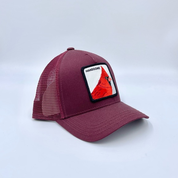 NEW Goorin Bros Handsome Cardinal The Farm SnapBack Red Trucker Hat Adult OS